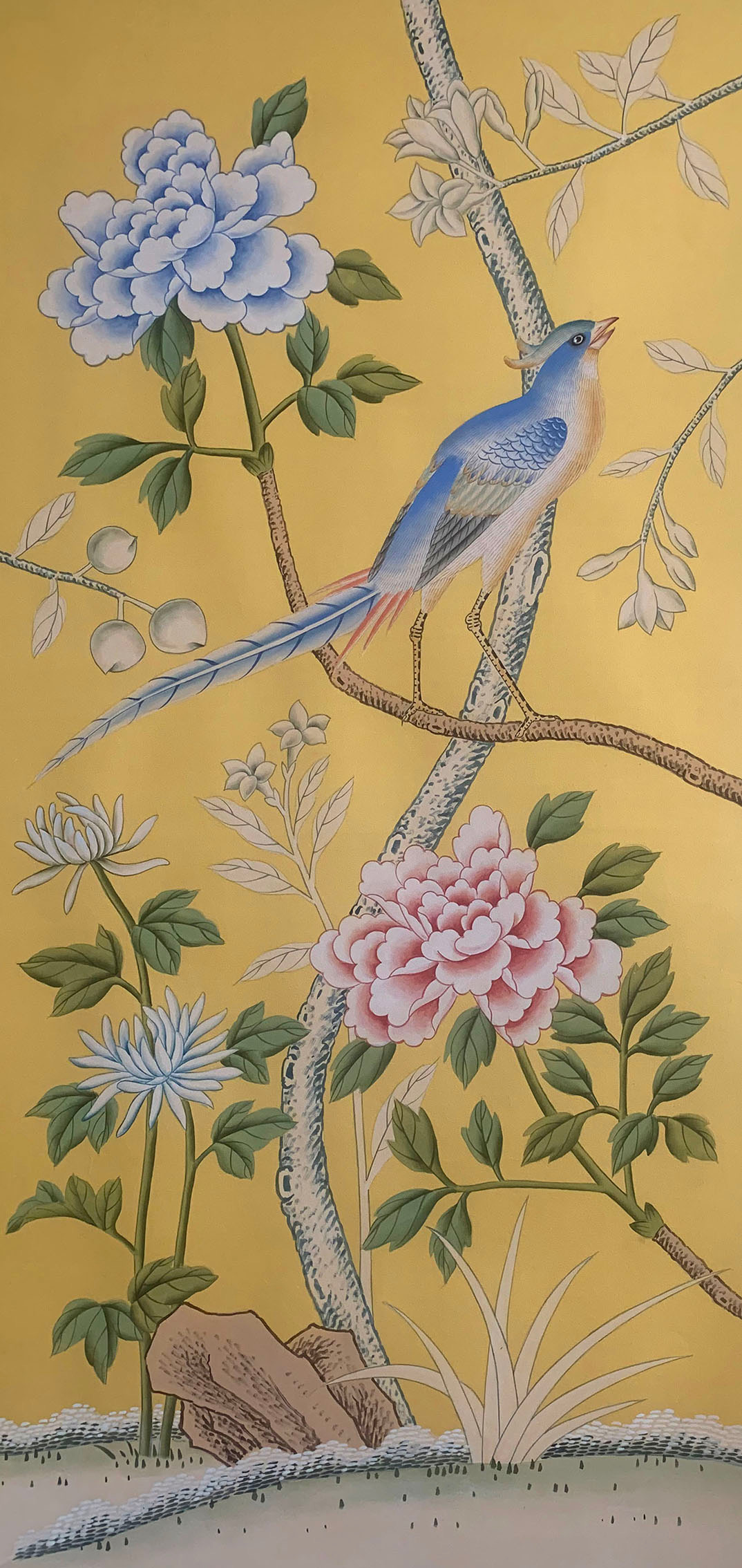 Milton hand-painted wallpaper, design view