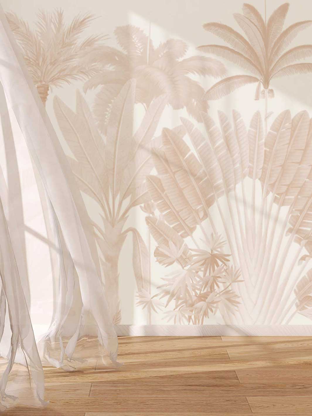 Aqualille Fronds wallpaper in pearl