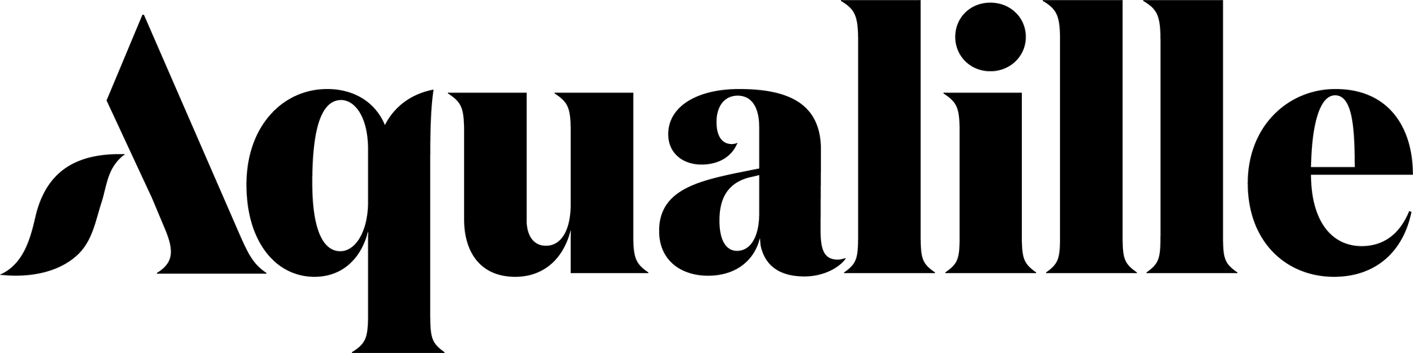 Aqualille black letter logo