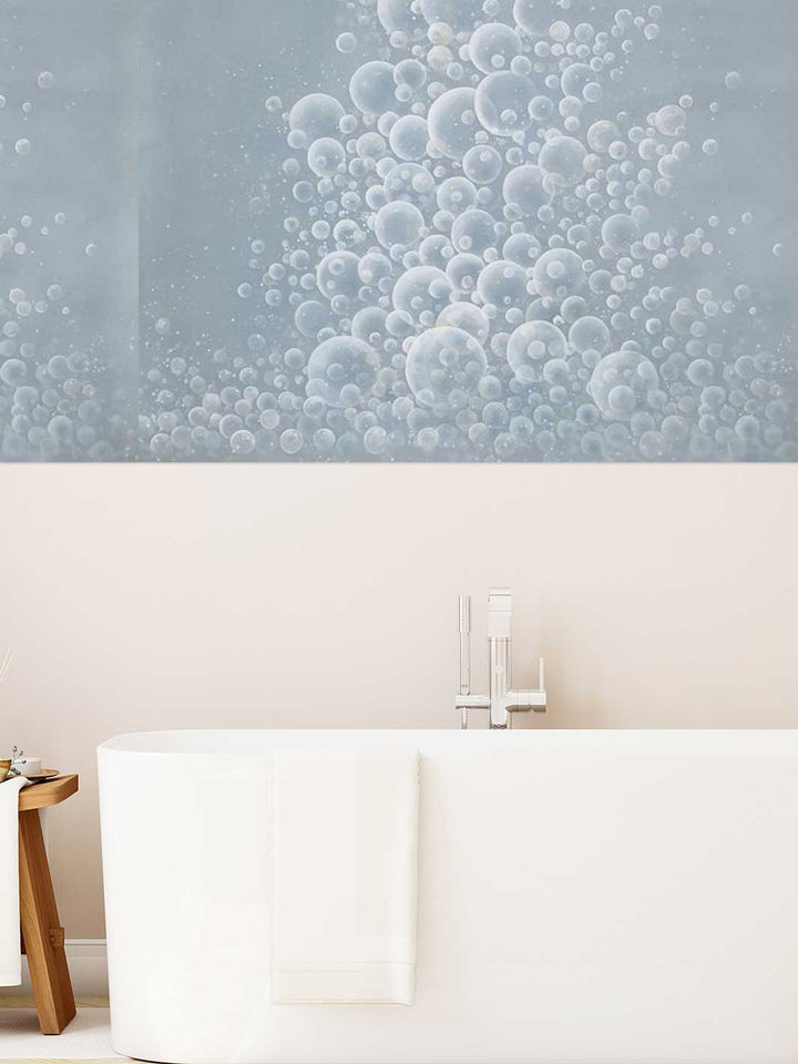 aqualille bubble wallpaper in niagara in a bathroom